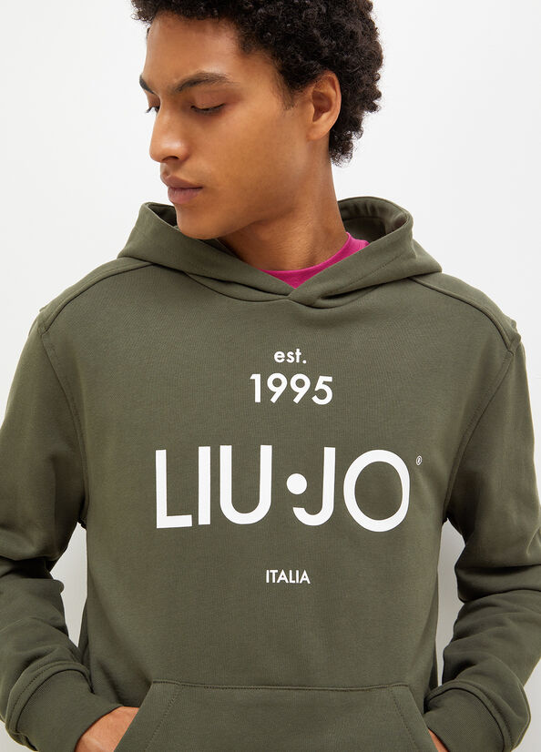 Liu Jo 1995 Logo Hoodie Truien Heren Groen | BSR-089374