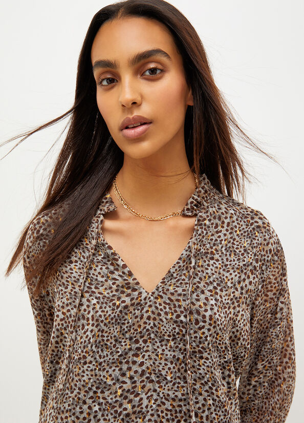 Liu Jo Animal-Print Crepon Blouse Overhemd Dames Gekleurd | WMA-781240