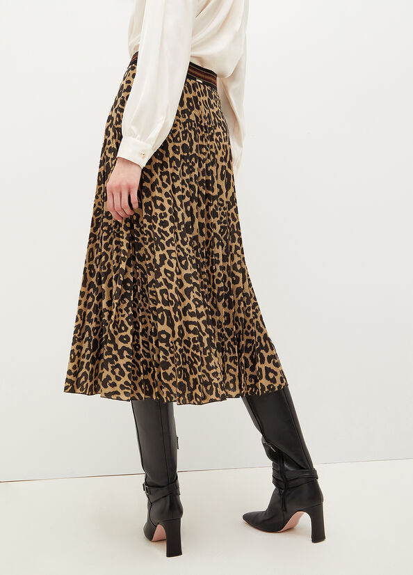 Liu Jo Animal Print Geplooid Rokken Dames Bruin | FIC-164539