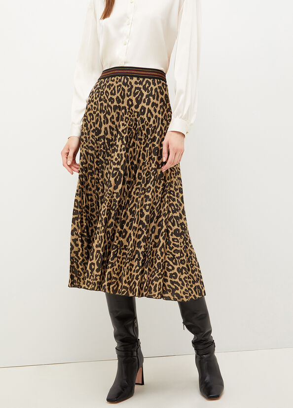 Liu Jo Animal Print Geplooid Rokken Dames Bruin | FIC-164539