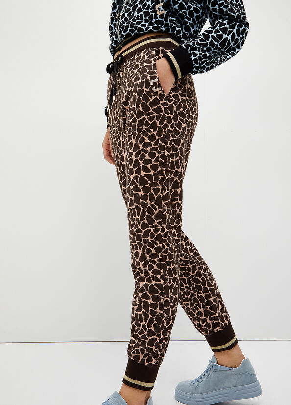 Liu Jo Animal-Print Jogging Broek Dames Bruin | TNZ-275630