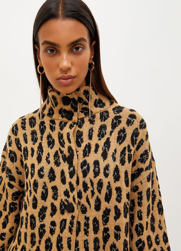 Liu Jo Animal-Print Knit Jassen Dames Bruin | QSU-859340