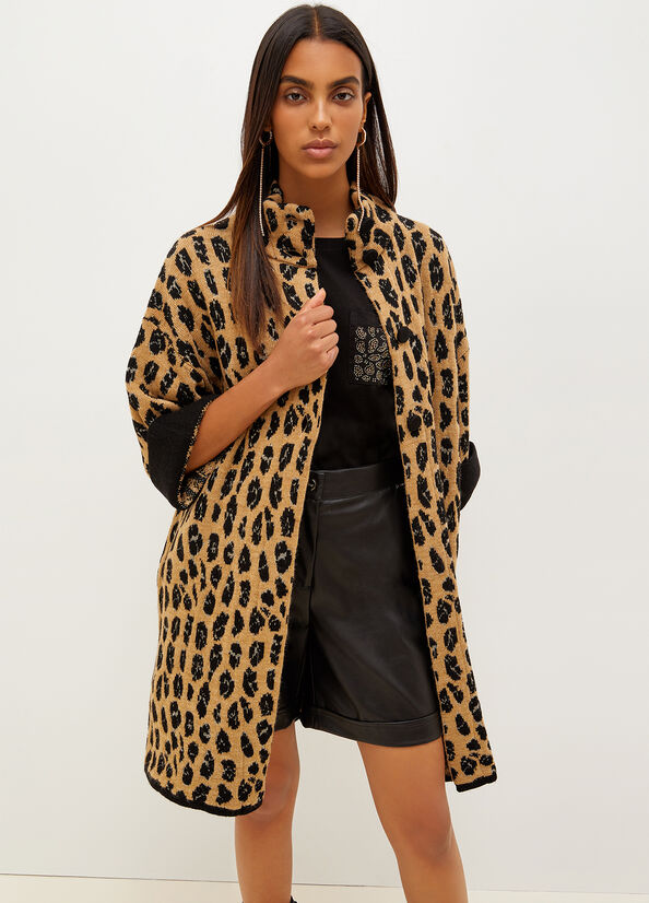 Liu Jo Animal-Print Knit Jassen Dames Bruin | QSU-859340