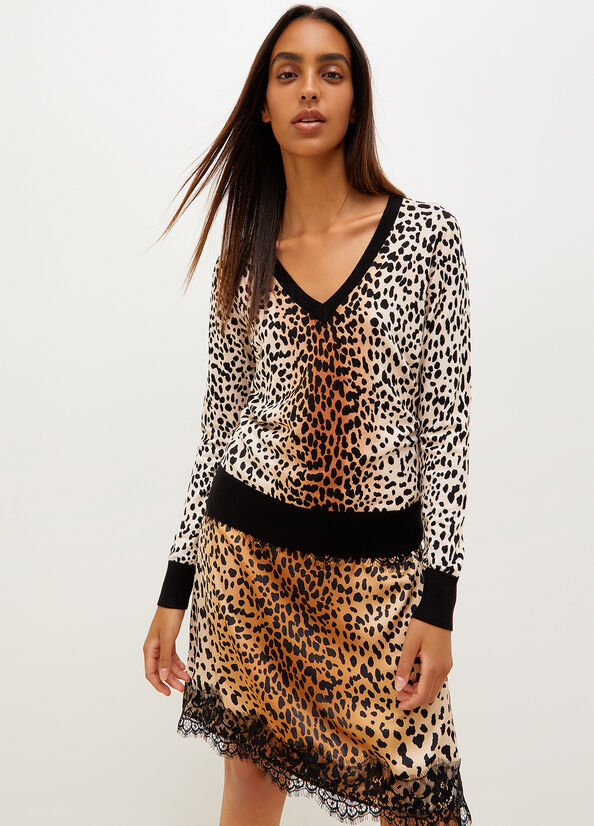 Liu Jo Animal Print Truien Dames Zwart | FNI-037126