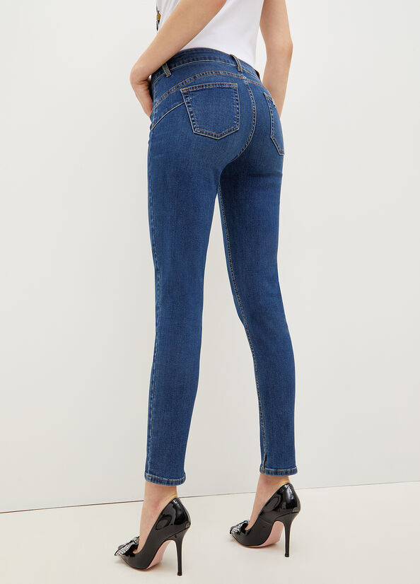 Liu Jo Bottom Up Skinny Jeans Dames Blauw | RES-135729