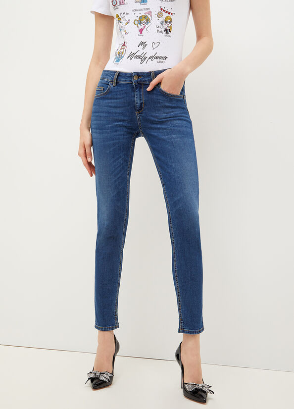 Liu Jo Bottom Up Skinny Jeans Dames Blauw | RES-135729