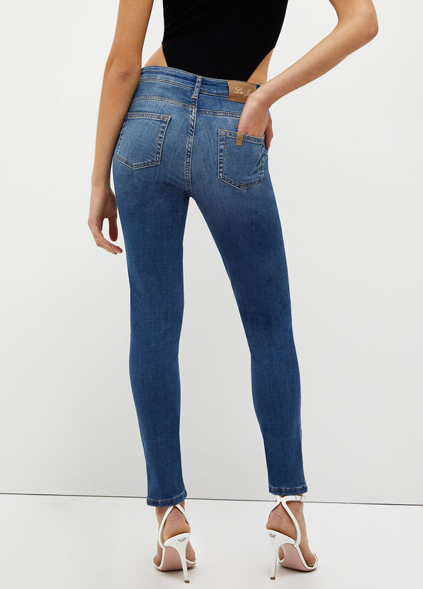 Liu Jo Bottom Up Skinny Jeans Dames Donkerblauw | AWY-713495