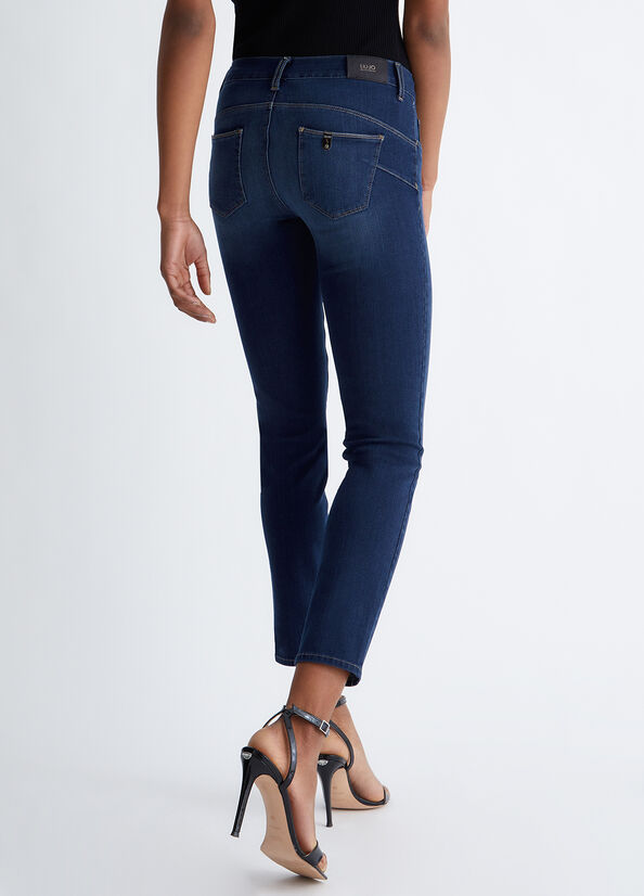 Liu Jo Bottom Up Skinny Jeans Dames Donkerblauw | IBD-210463