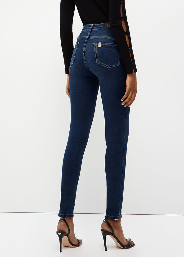 Liu Jo Bottom Up Skinny Jeans Dames Donkerblauw | TCW-804621