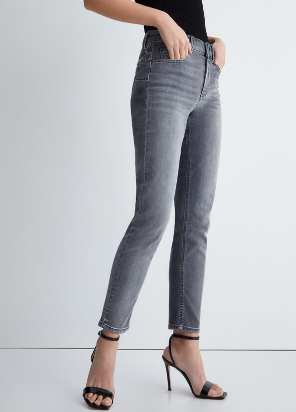 Liu Jo Bottom Up Skinny Jeans Dames Grijs | EHU-937812