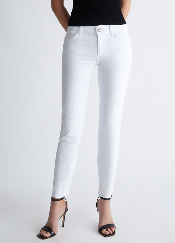 Liu Jo Bottom Up Skinny Jeans Dames Wit | OEH-172890