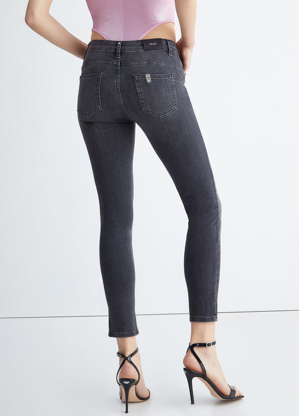 Liu Jo Bottom Up Skinny Jeans Dames Zwart | SXO-502194