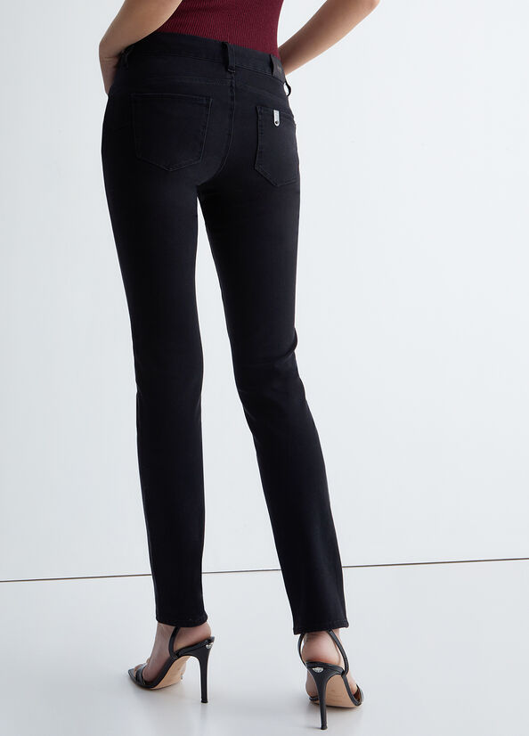 Liu Jo Bottom-Up Slim- Slim Fit Jeans Dames Zwart | VTF-813756