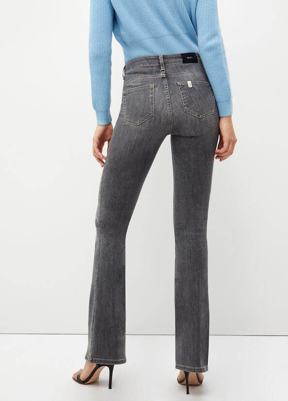 Liu Jo Bottom Up Straight Jeans Dames Grijs | KXI-364120