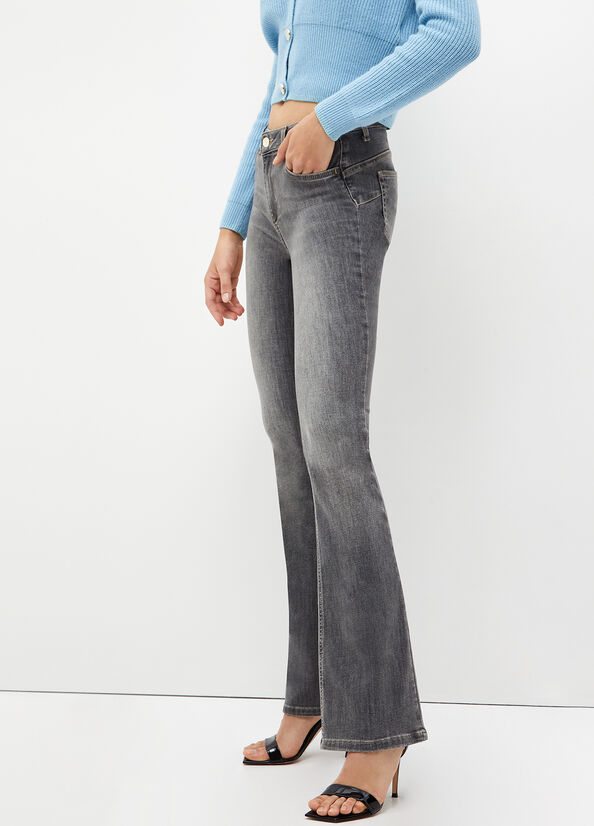 Liu Jo Bottom Up Straight Jeans Dames Grijs | KXI-364120