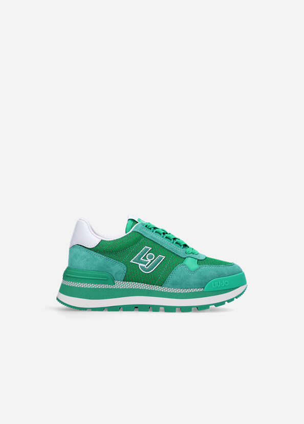 Liu Jo Brighty Mesh Sneakers Dames Groen | HER-679435