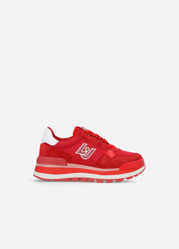 Liu Jo Brighty Mesh Sneakers Dames Rood | LED-671532