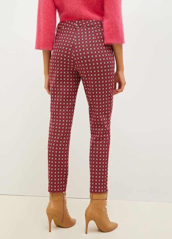 Liu Jo Chinos With Geometric Motif Broek Dames Rood | ETR-573096