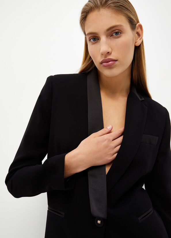 Liu Jo Crepe Blazer Jassen Dames Zwart | MGJ-307216