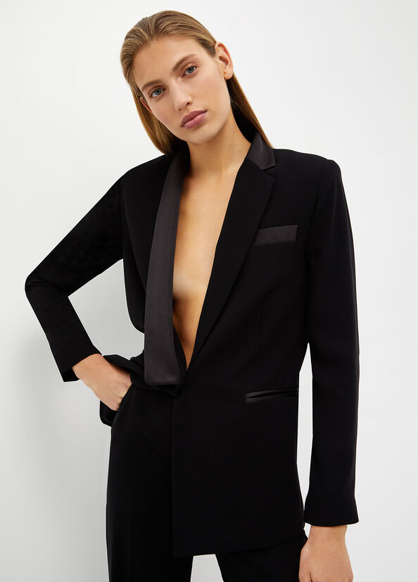 Liu Jo Crepe Blazer Jassen Dames Zwart | MGJ-307216