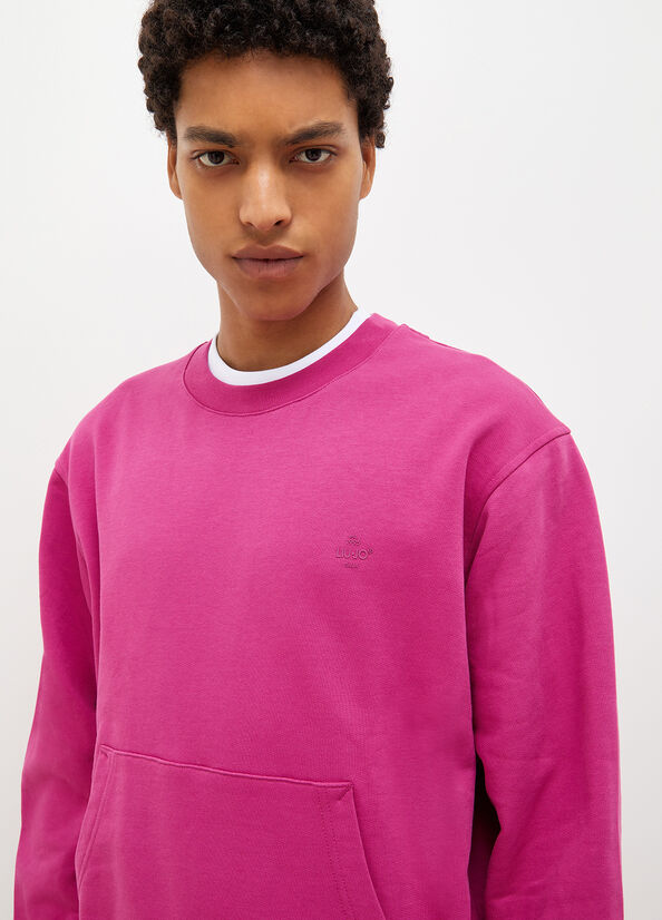 Liu Jo Crew Neck Truien Heren Fuchsie | DPJ-653279