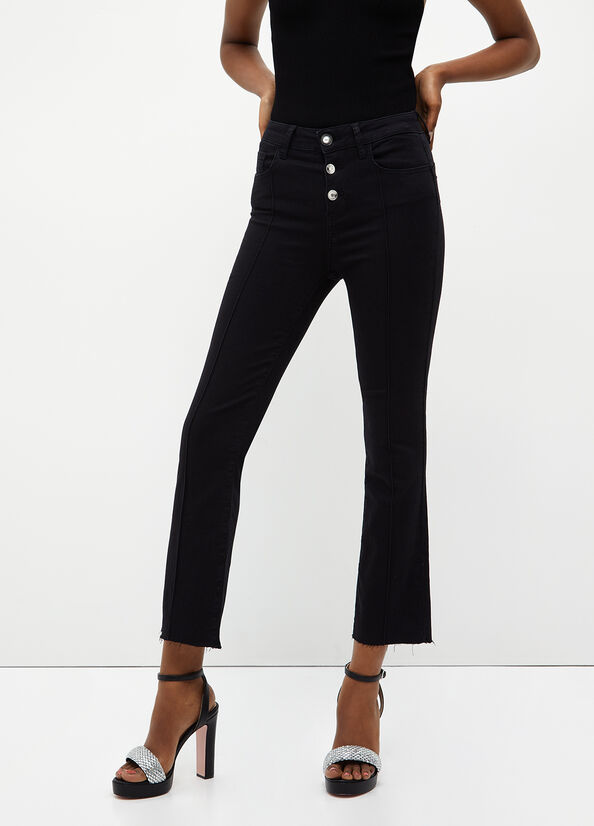 Liu Jo Cropped Bottom Up Skinny Jeans Dames Zwart | YMI-910357