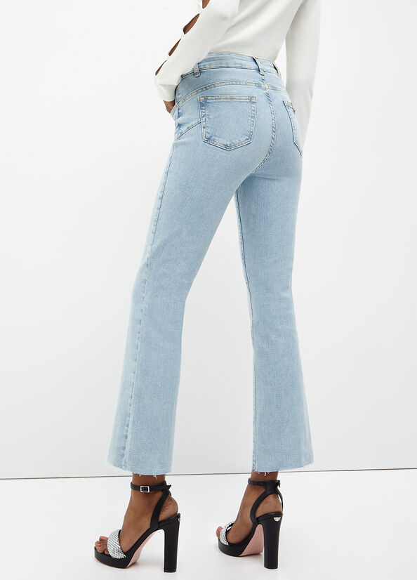 Liu Jo Cropped Bottom Up Straight Jeans Dames Lichtblauw | JNP-826749