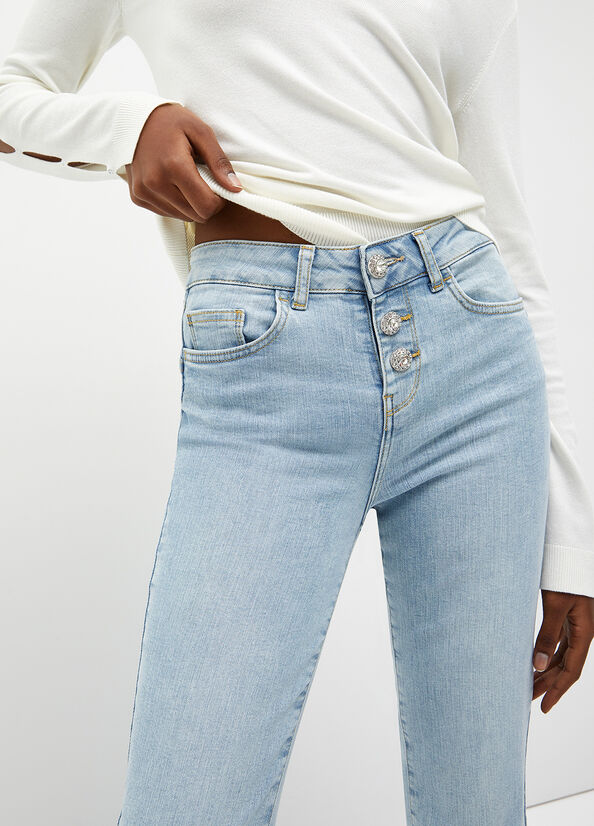 Liu Jo Cropped Bottom Up Straight Jeans Dames Lichtblauw | JNP-826749