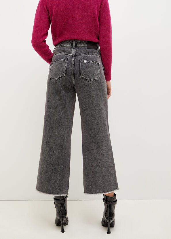 Liu Jo Cropped With Pockets Straight Jeans Dames Grijs | OKM-508632