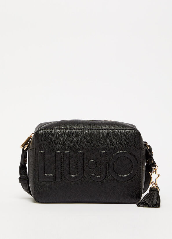 Liu Jo Crossbody With Maxi Logo Crossbodytassen Dames Zwart | KTY-327156