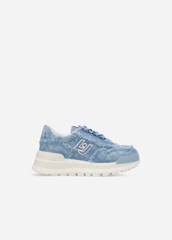 Liu Jo Denim Platform Sneakers Dames Blauw | UVG-436987