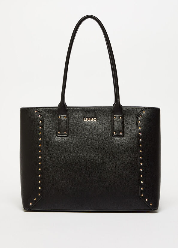 Liu Jo Eco-FriendlyWith Charm Shopper Tas Dames Zwart | TIU-812904