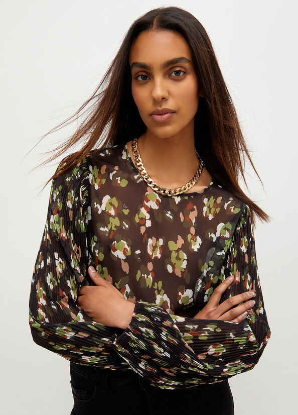 Liu Jo Eco-Friendly Camouflage Blouse Overhemd Dames Zwart | FIO-416372