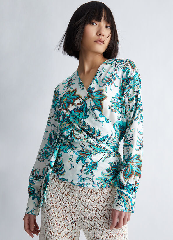 Liu Jo Eco-Friendly Paisley Blouse Overhemd Dames Lichtturquoise | CIB-314280