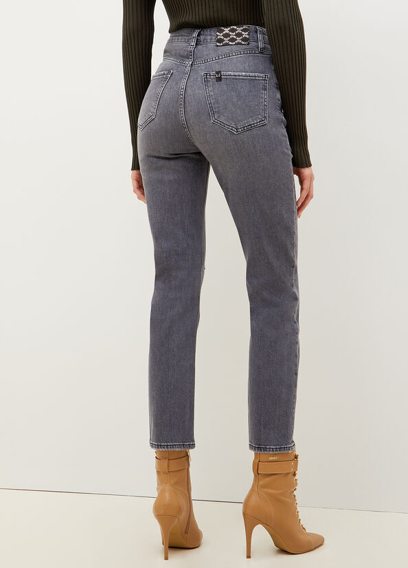 Liu Jo Eco-Friendly Rechtdoor Straight Jeans Dames Grijs | IDR-749012