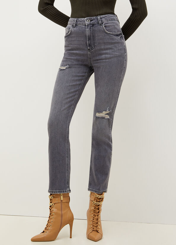 Liu Jo Eco-Friendly Rechtdoor Straight Jeans Dames Grijs | IDR-749012