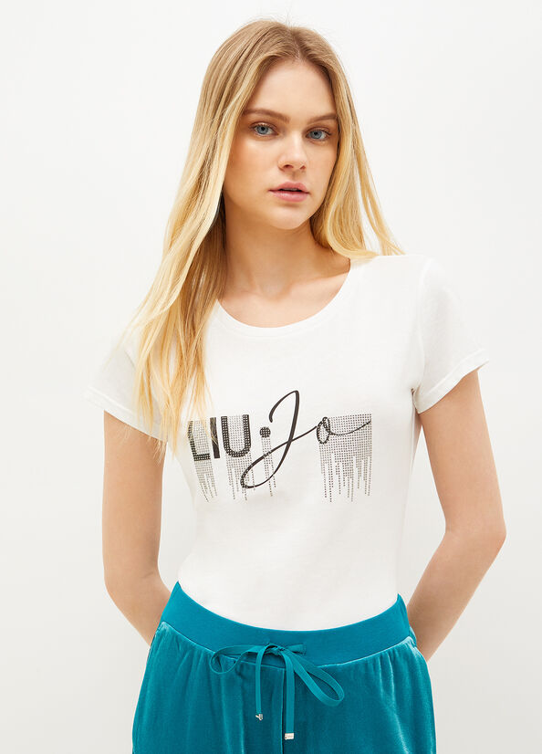 Liu Jo Eco-Friendly T-shirts Dames Wit | DTJ-609482