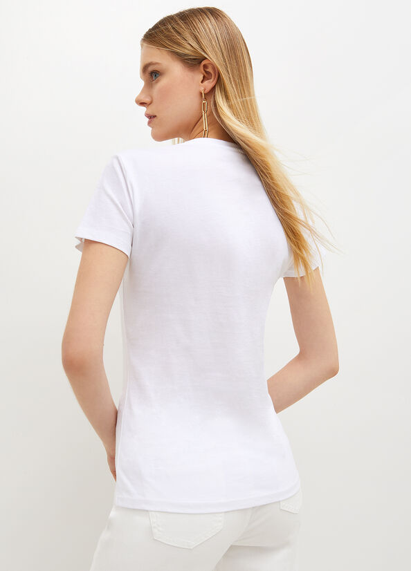 Liu Jo Eco-Friendly T-shirts Dames Wit Rood | YHL-180354