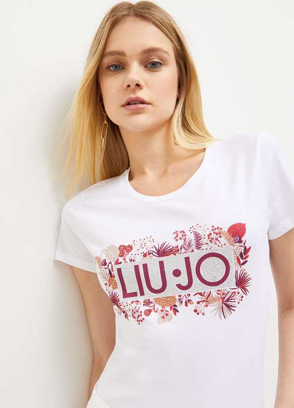 Liu Jo Eco-Friendly T-shirts Dames Wit Rood | YHL-180354