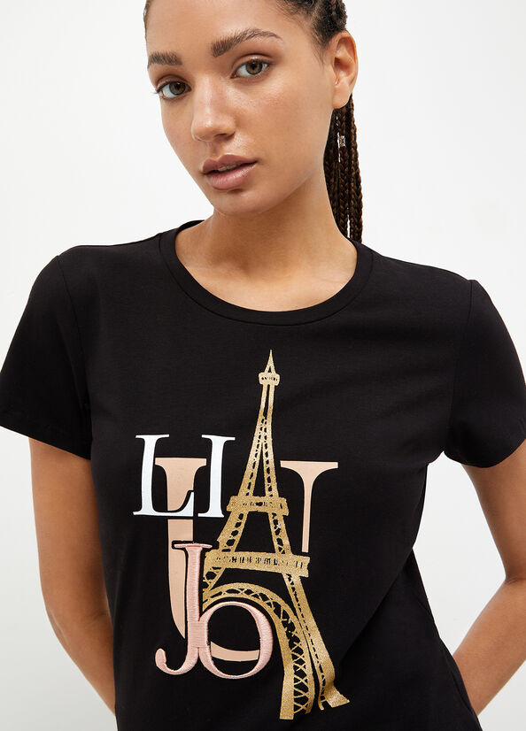 Liu Jo Eco-Friendly T-shirts Dames Zwart | SVZ-902314