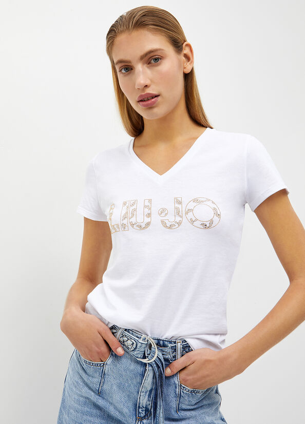 Liu Jo Eco-Friendly With Logo Topjes Dames Wit | JTX-138507