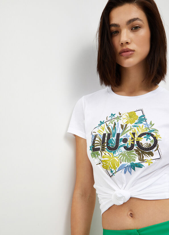 Liu Jo Eco-Friendly With Logo Topjes Dames Wit | QRS-160583