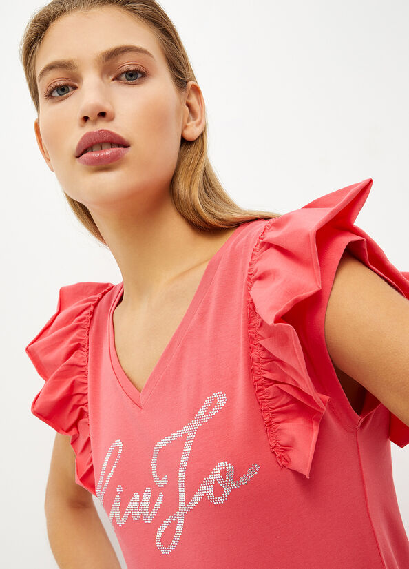 Liu Jo Eco-Friendly With Logo Topjes Dames Rood | TGL-947328