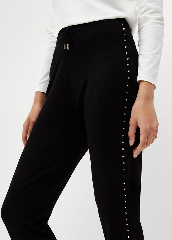 Liu Jo Eco-Friendly With Studs Broek Dames Zwart | WBD-487530