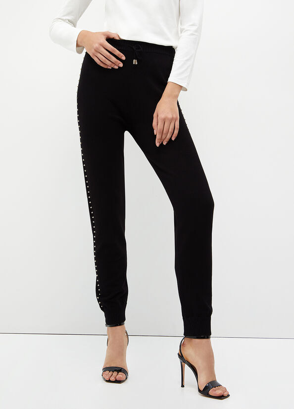 Liu Jo Eco-Friendly With Studs Broek Dames Zwart | WBD-487530