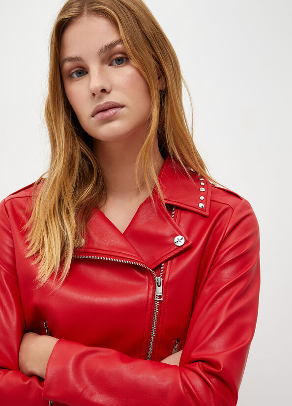 Liu Jo Fabric Biker Jassen Dames Rood | RPI-791068