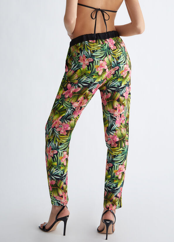 Liu Jo Floral Broek Dames Groen | XQN-791528