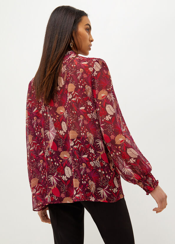 Liu Jo Floral Crepon Blouse Overhemd Dames Roze | LAZ-863714