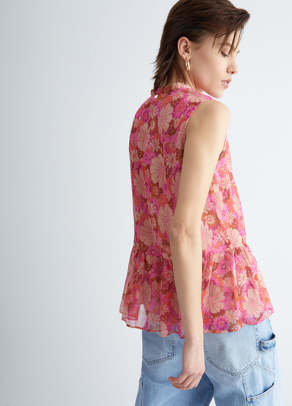 Liu Jo Floral Topjes Dames Roze | ZFQ-176805