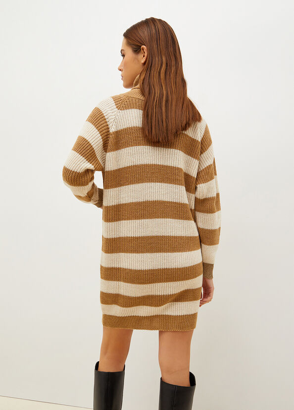 Liu Jo Gestreept Knit Jurken Dames Bruin Room | BJP-916387